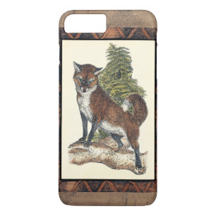 Funda Para iPhone 8 Plus/7 Plus Fox Rústica pisando un tronco de árbol