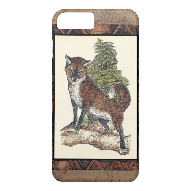 Funda De Case-Mate Para iPhone Fox Rústica pisando un tronco de árbol (Reverso)
