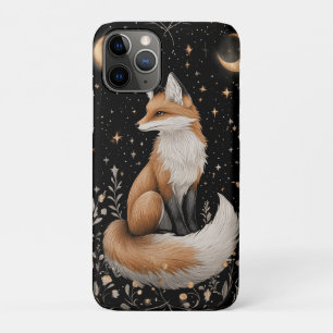 Funda Para iPhone 11 Pro Fox y Flores Celestes Míticas