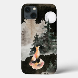 Funda Para iPhone 13 Fox y Full Moon Woodland
