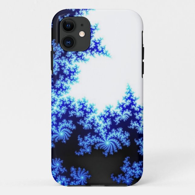 Funda De Case-Mate Para iPhone fractal azul y blanco (Reverso)