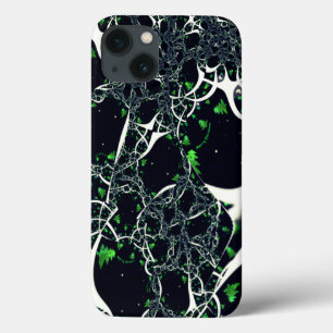 Funda Para iPhone 13 Fractal blanco imperfecto en el espacio negro, de