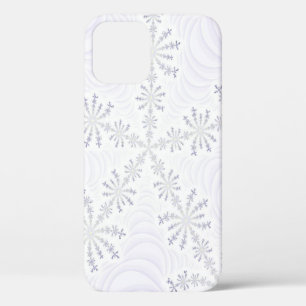 Funda Para iPhone 12 Fractal de copo de nieve blanco