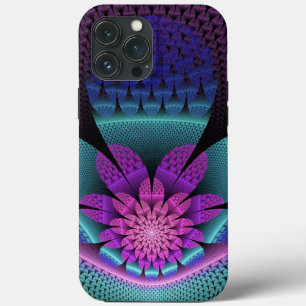 Funda Para iPhone 13 Pro Max Fractal de flor colorida con estampado inusual