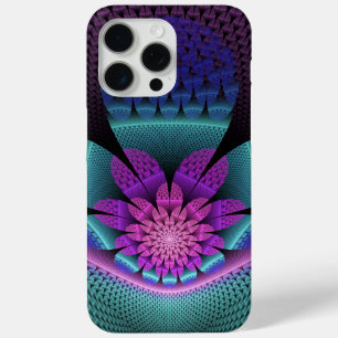 Funda Para iPhone 15 Pro Max Fractal de flor colorida con estampado inusual