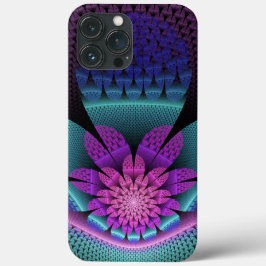 Funda Para iPhone 13 Pro Max Fractal de flor colorida con estampado inusual