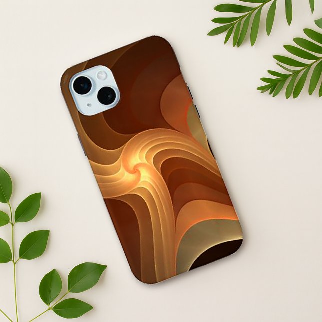 Funda De Case-Mate Para iPhone Fractal de gradiente marrón relámpago (Subido por el creador)