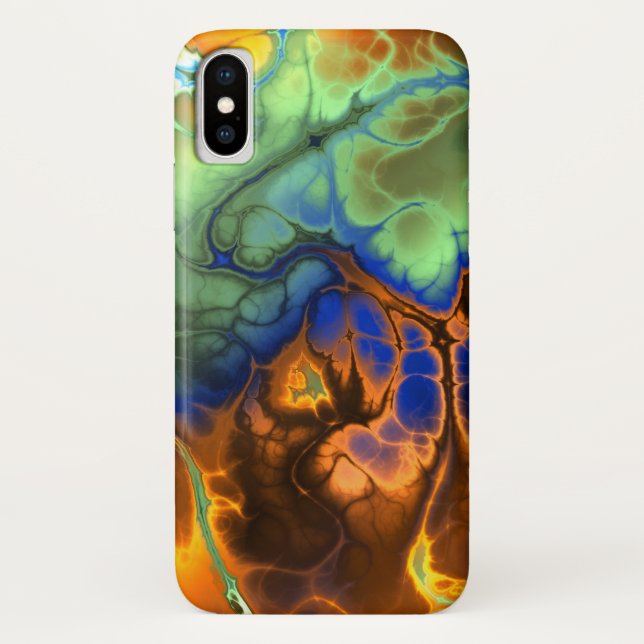 Funda De Case-Mate Para iPhone Fractal de inflamación (Reverso)