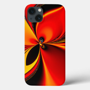 Funda Para iPhone 13 Fractal de sabor negro y naranja
