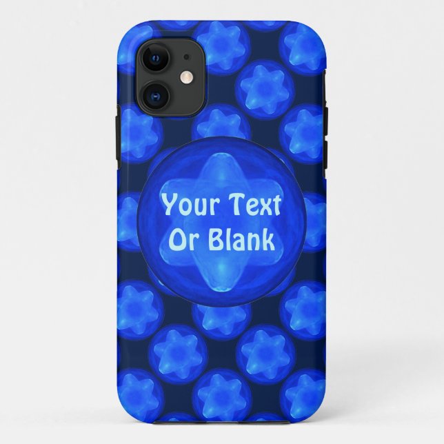 Funda De Case-Mate Para iPhone Fractal Estrella Azul (Reverso)