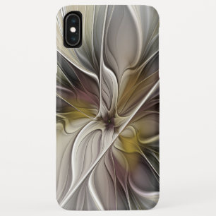 Funda Para iPhone XS Max Fractal floral, flor de fantasía con colores de la