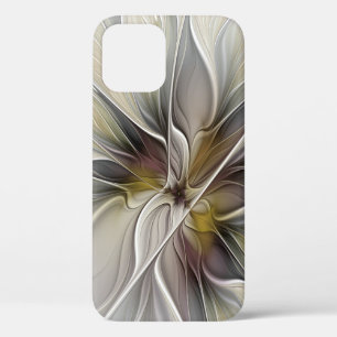 Funda Para iPhone 12 Fractal floral, flor de fantasía con colores de la