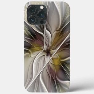 Funda Para iPhone 13 Pro Max Fractal Floral, Flor Fantasía con Colores de la Ti
