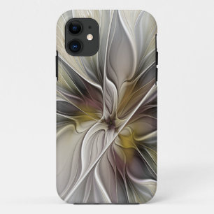 Funda Para iPhone 11 Fractal Floral, Flor Fantasía con Colores de la Ti