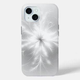 Funda Para iPhone 15 Fractal Snowflake En Gris Plateado