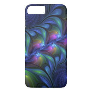 Funda Para iPhone 8 Plus/7 Plus Fractal verde rosa azul luminoso colorido abstract