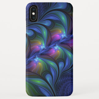 Funda Para iPhone XS Max Fractal verde rosa azul luminoso colorido abstract