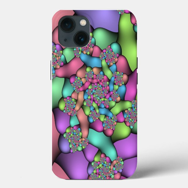 Funda De Case-Mate Para iPhone Fractales coloridos (Reverso )