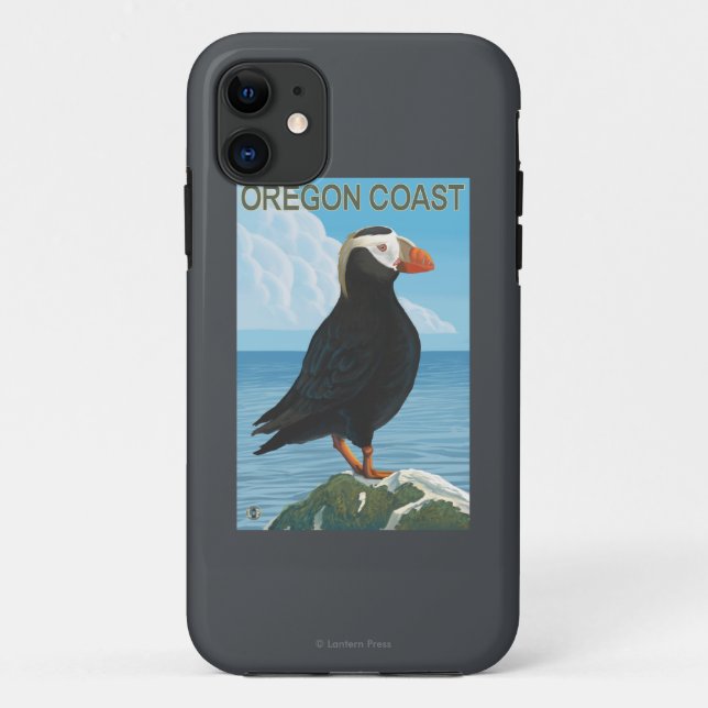 Funda De Case-Mate Para iPhone Frailecillo copetudo de la costa de Oregon (Reverso)