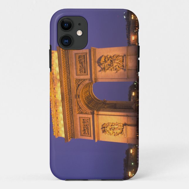 Funda De Case-Mate Para iPhone Francia, París, Arco de Triunfo al atardecer. (Reverso)