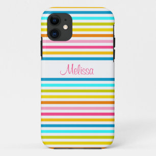 Funda Para iPhone 11 franjas de caramelo estilo primavera verano moda