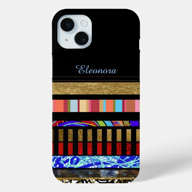Funda De Case-Mate Para iPhone franjas frescas para agregar nombre (Reverso )