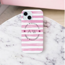 franjas rosadas personalizadas monogramo