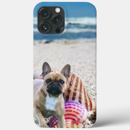 Funda Para iPhone 13 Pro Max Französische Bulldogge am Strand French Bulldog