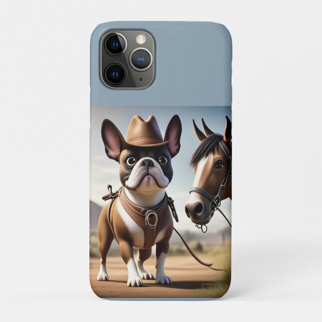 Funda De Case-Mate Para iPhone Französische Bulldogge Cowboyhut French Bulldog (Reverso)