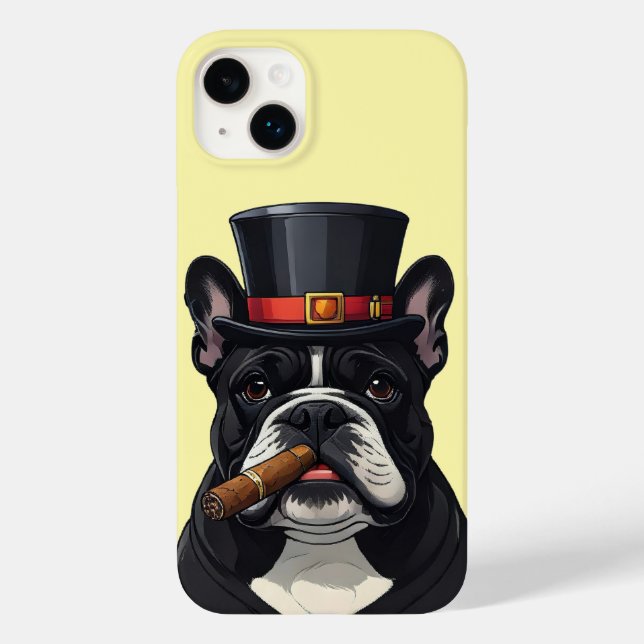 Funda De Case-Mate Para iPhone Französische Bulldogge French Bulldog Zigarre (Reverso )