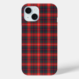 Funda Para iPhone 15 Fraser de Lovat Clan Tartán Rojo y Azul Moderno