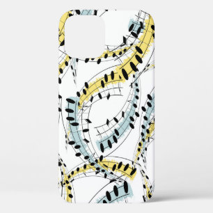Funda Para iPhone 12 Frases Musicales: Alegre Fondo Blanco.