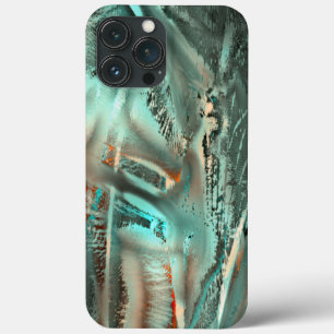 Funda Para iPhone 13 Pro Max Fraude textura de cian gris y corte digital áspero