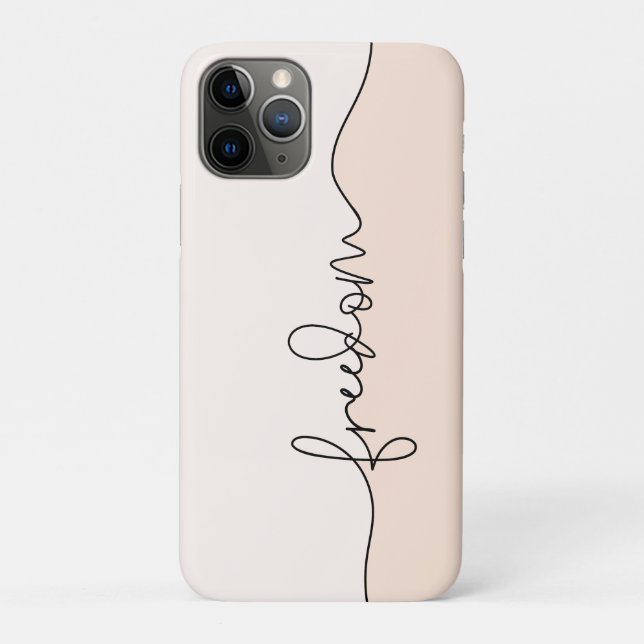 Funda De Case-Mate Para iPhone Freedom Minimalist Typography Design (Reverso)
