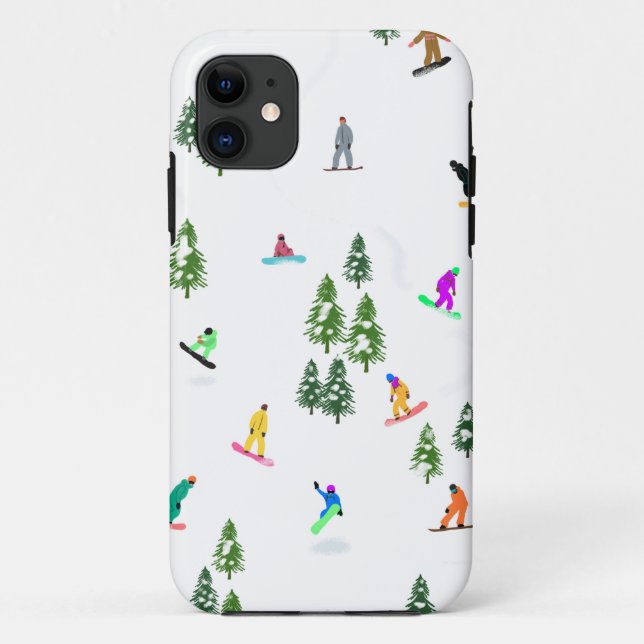 Funda De Case-Mate Para iPhone Freeride Snowboarder Ilustracion Snowboarding (Reverso)
