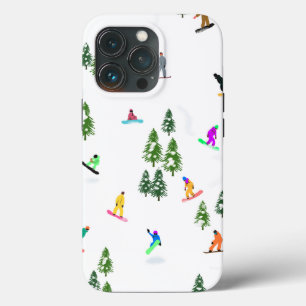 Funda Para iPhone 13 Pro Freeride Snowboarder Ilustracion Snowboarding