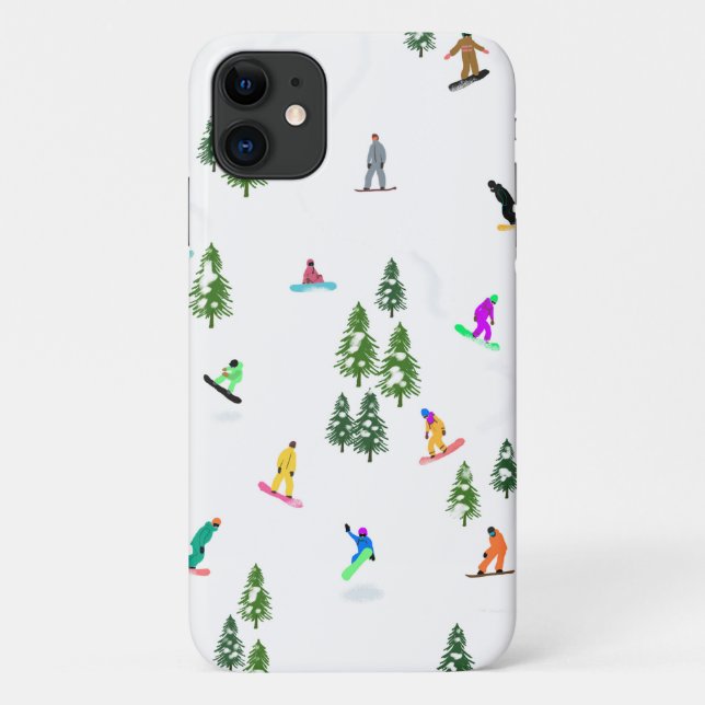 Funda De Case-Mate Para iPhone Freeride Snowboarder Ilustracion Snowboarding (Reverso)