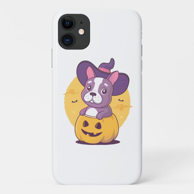 Funda De Case-Mate Para iPhone Frenchie Halloween (Reverso)