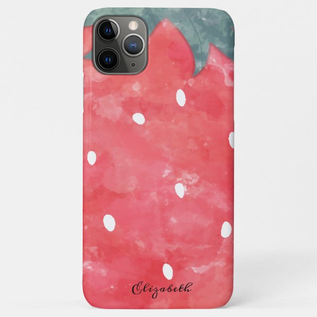 Funda De Case-Mate Para iPhone Fresa de acuarela linda (Reverso)