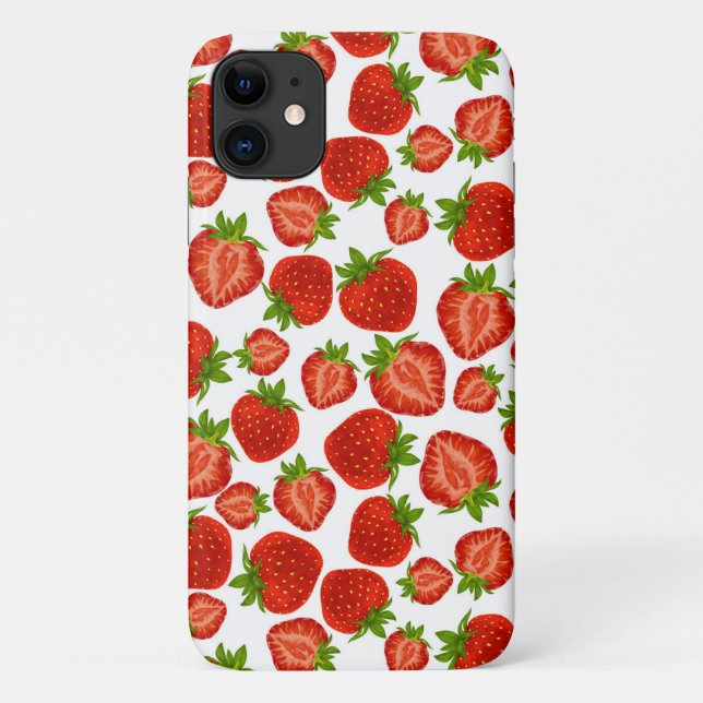 Funda De Case-Mate Para iPhone Fresa Fresas Patrón Rojo (Reverso)