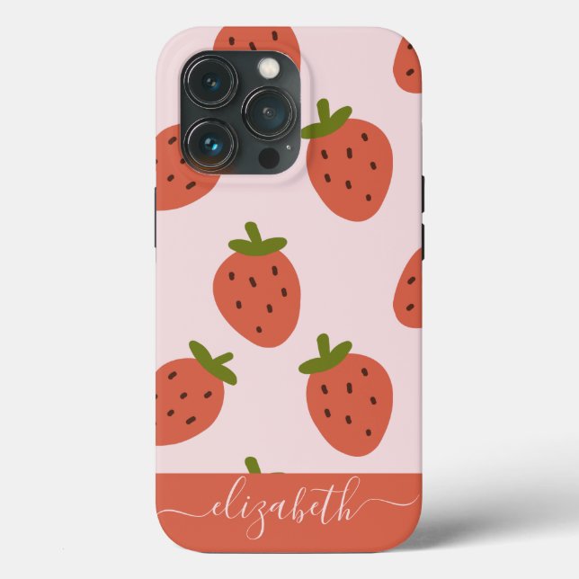 Funda De Case-Mate Para iPhone Fresa manuscrita (Reverso )
