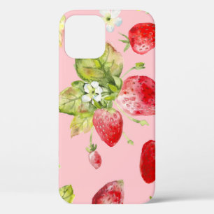 Funda Para iPhone 12 Fresas acuáticas, sin costuras, con un patrón frut