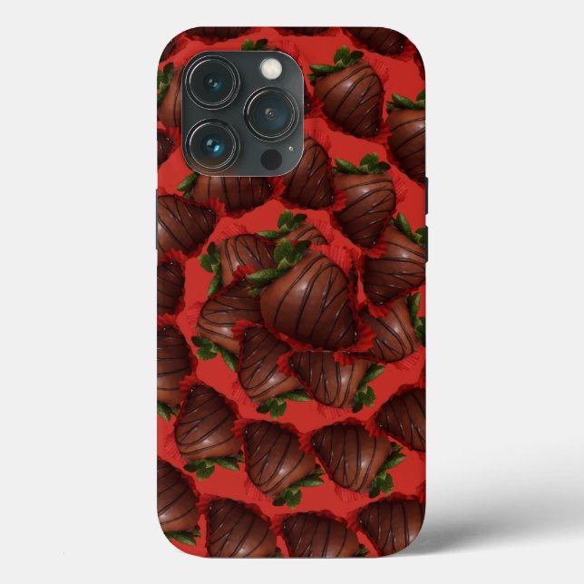 Funda De Case-Mate Para iPhone Fresas cubiertas de chocolate (Reverso )