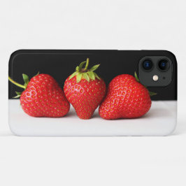 Funda Para iPhone 11 Fresas De Color Negro Sobre El Hiphcnm Blanco