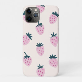 Funda Para iPhone 11 Pro Fresas de color rosa