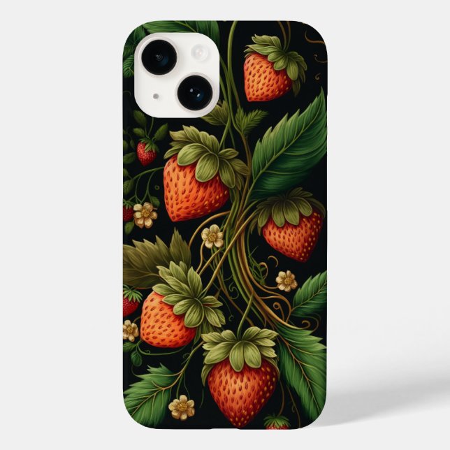 Funda De Case-Mate Para iPhone Fresas de época (Reverso )