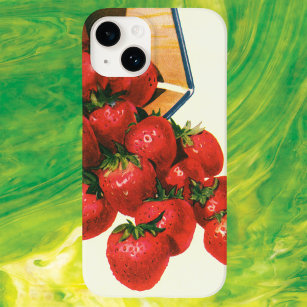 Funda Para iPhone 14 De Case-Mate Fresas de época en cesta, fresas de frutas aliment
