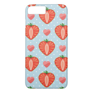 Funda Para iPhone 8 Plus/7 Plus Fresas del corazón con los lunares y los corazones