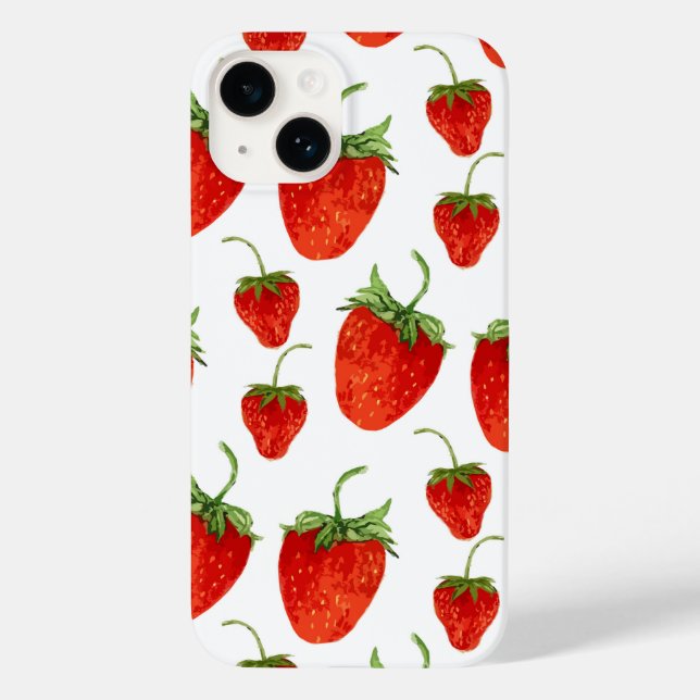 Funda De Case-Mate Para iPhone Fresas en estuche para iPhone blanco (Reverso )