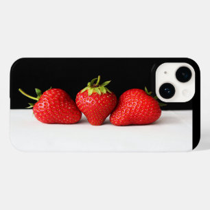 Funda Para iPhone 14 De Case-Mate Fresas en negro sobre ipha blanca